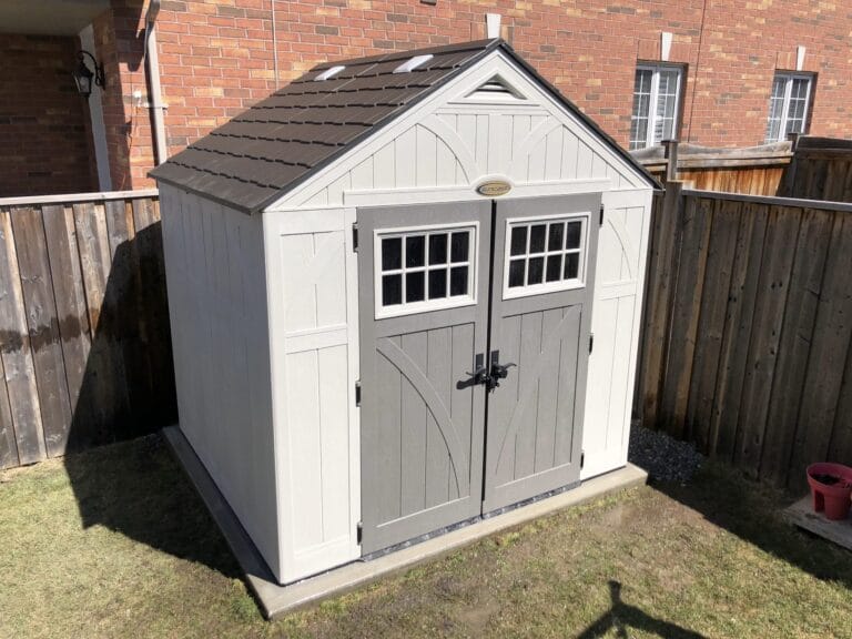 Classic garden shed installation Toronto